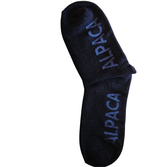 ALPACA HIGH GRADE FLEECE ANKLE SOCKS FROM PERU UNISEX NAVY AND BLUE NWT - Picture 5 of 5